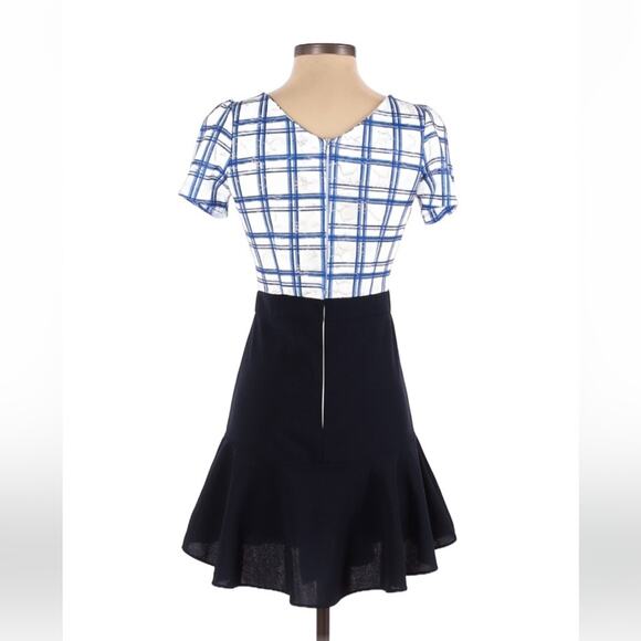Eliyah ruffle hem checked bust sheath dress, size XS - Picture 2 of 8